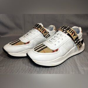 Burberry Ronnie Vintage Check Sneakers Mens US 11 EU 44 Leather & Canvas